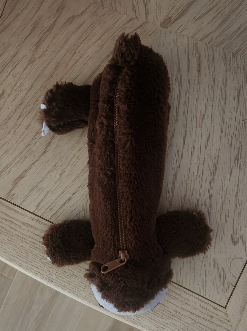 Brown Plush Otter Pencil Case Zipper Pouch
